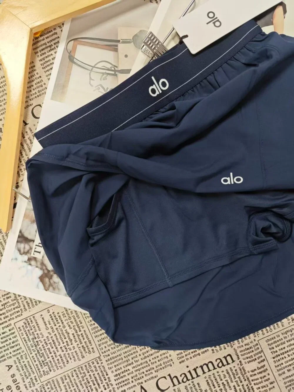 NWT😘Alo Yoga Match Point Tennis Skirt Navy Blue,High Waist Athletic Running 🏃‍